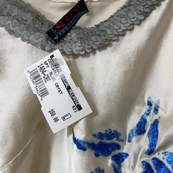 BRAND NEW 💯% SILK IVORY SPAGHETTI STRAP TOP - Picture 4 of 4